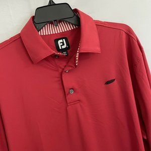FJ FOOTJOY Men's Red Short Sleeve Polo Shirt Red Tail Golf LARGE Florida